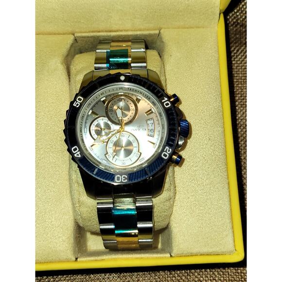 Invicta Silver and Gold Watch with Blue Accents
Model:23994 - Picture 4 of 8